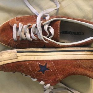 Converse One-Stars, 8.5 rust orange with navy star